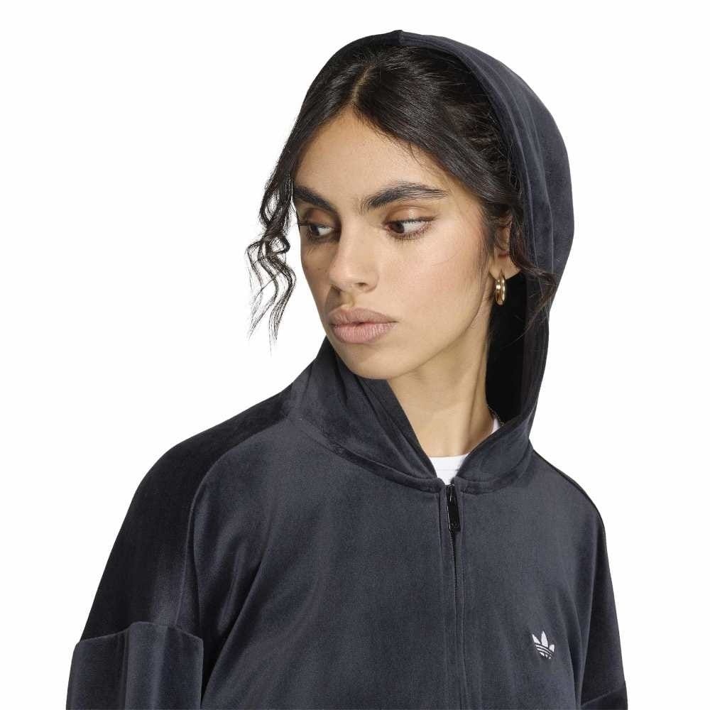 Adidas Essentials Velour Track Top - Black