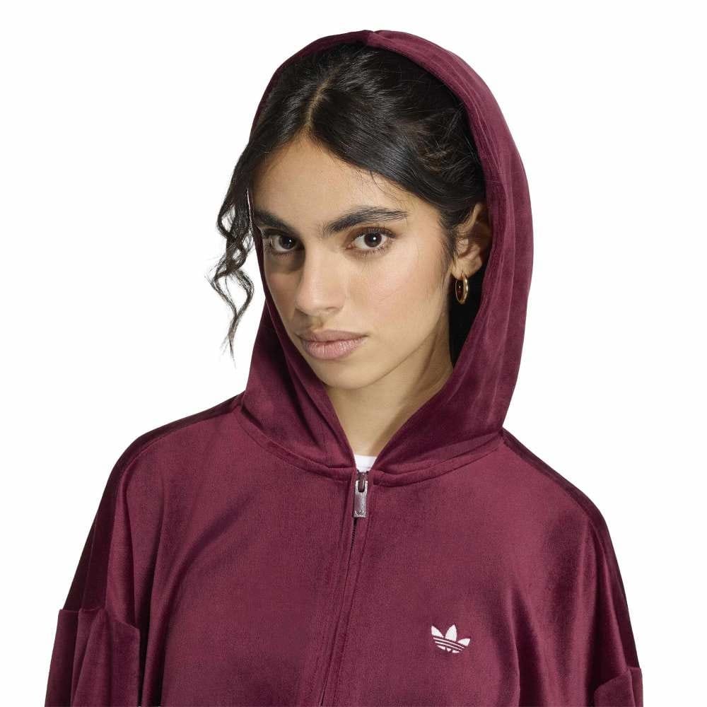 Adidas Essentials Velour Track Top - Maroon