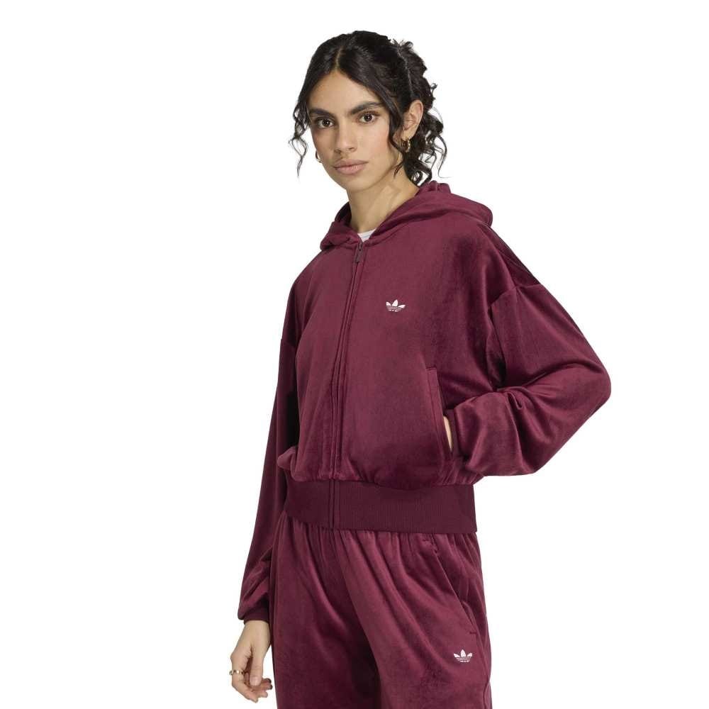 Adidas Essentials Velour Track Top - Maroon