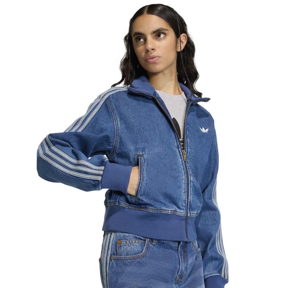 adidas Womans Denim Track Top - Blue
