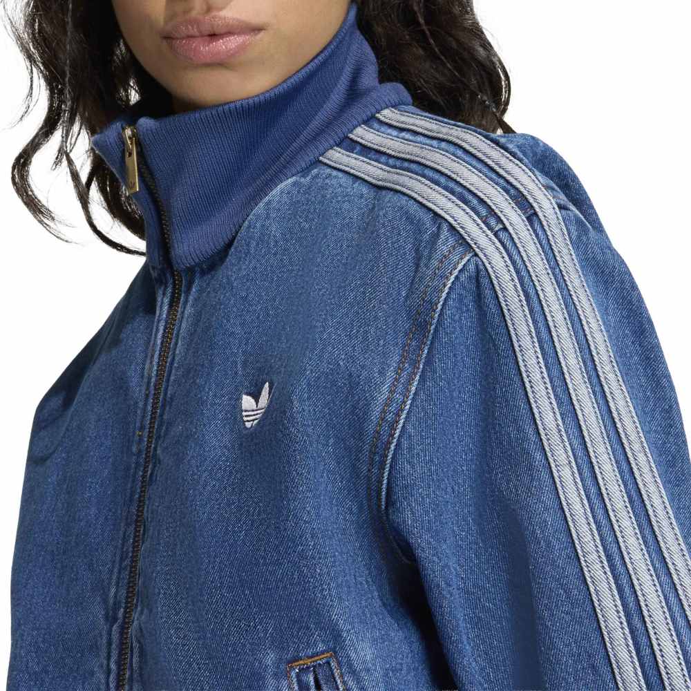 adidas Womans Denim Track Top - Blue