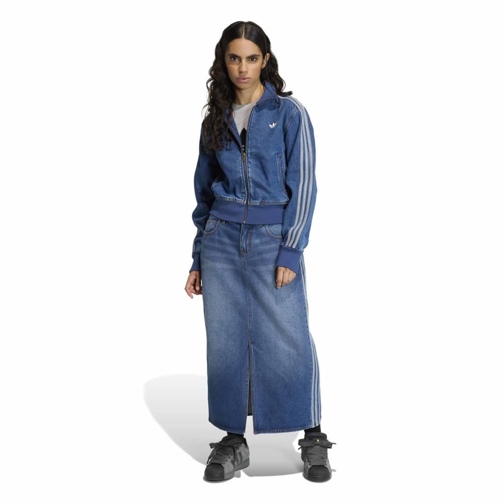 adidas Womans Denim Track Top - Blue
