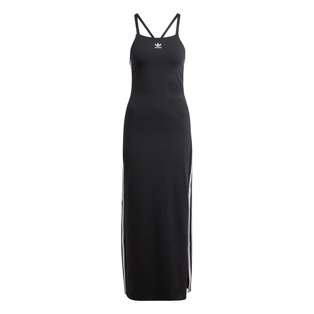adidas Womens 3 Stripe Maxi Dress - Black