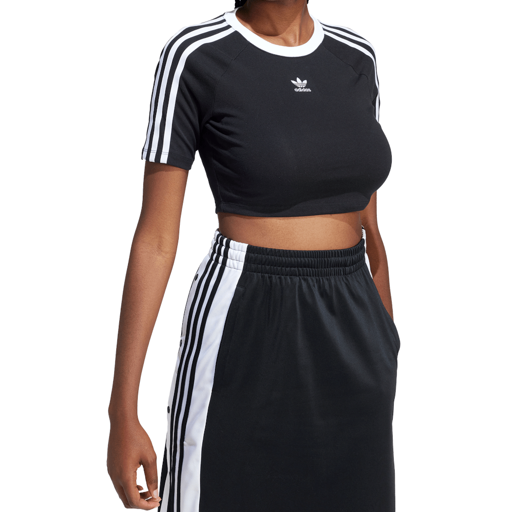 adidas Womens 3-Stripes Baby Tee - Black