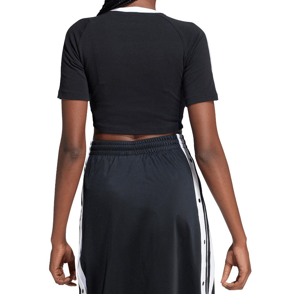 adidas Womens 3-Stripes Baby Tee - Black