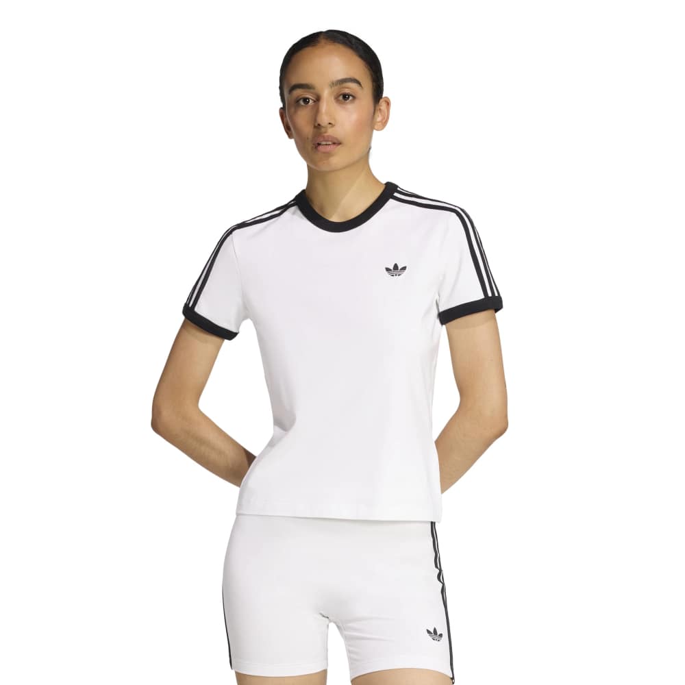 Adidas Womens 3-Stripes Slim Tee - White / Black