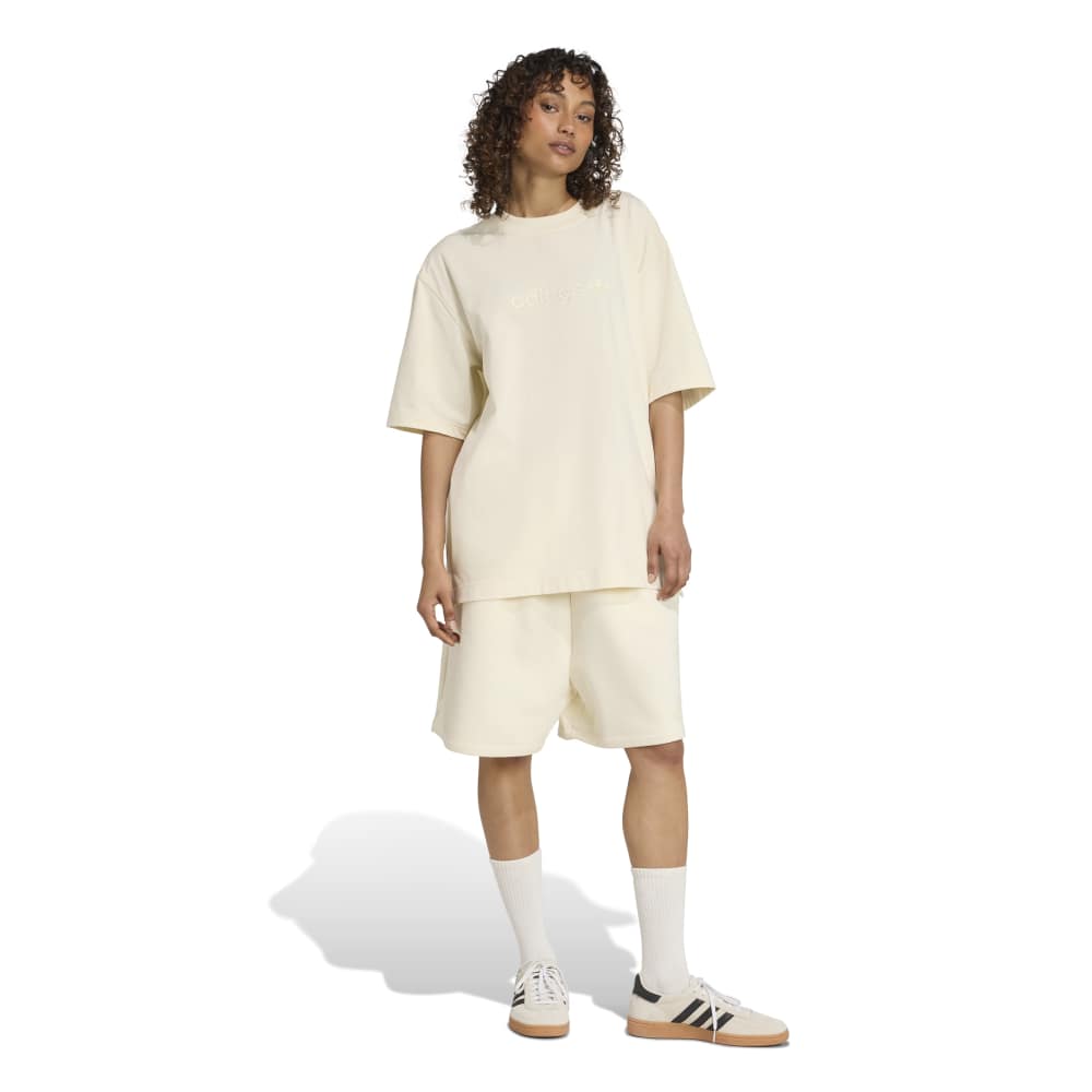 adidas Womens Essentials Linear Oversized Tee - Cream White