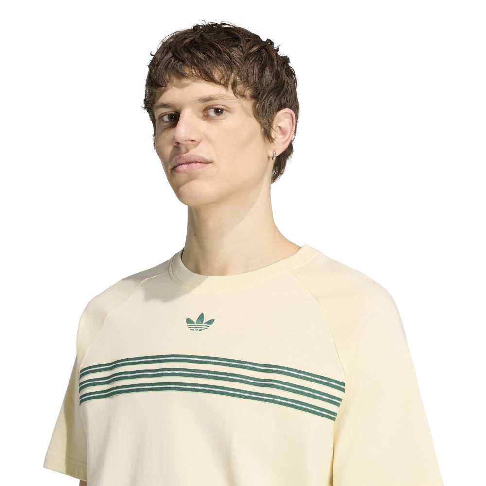 Adidas Chest Stripes T-Shirt - Warm Vanilla