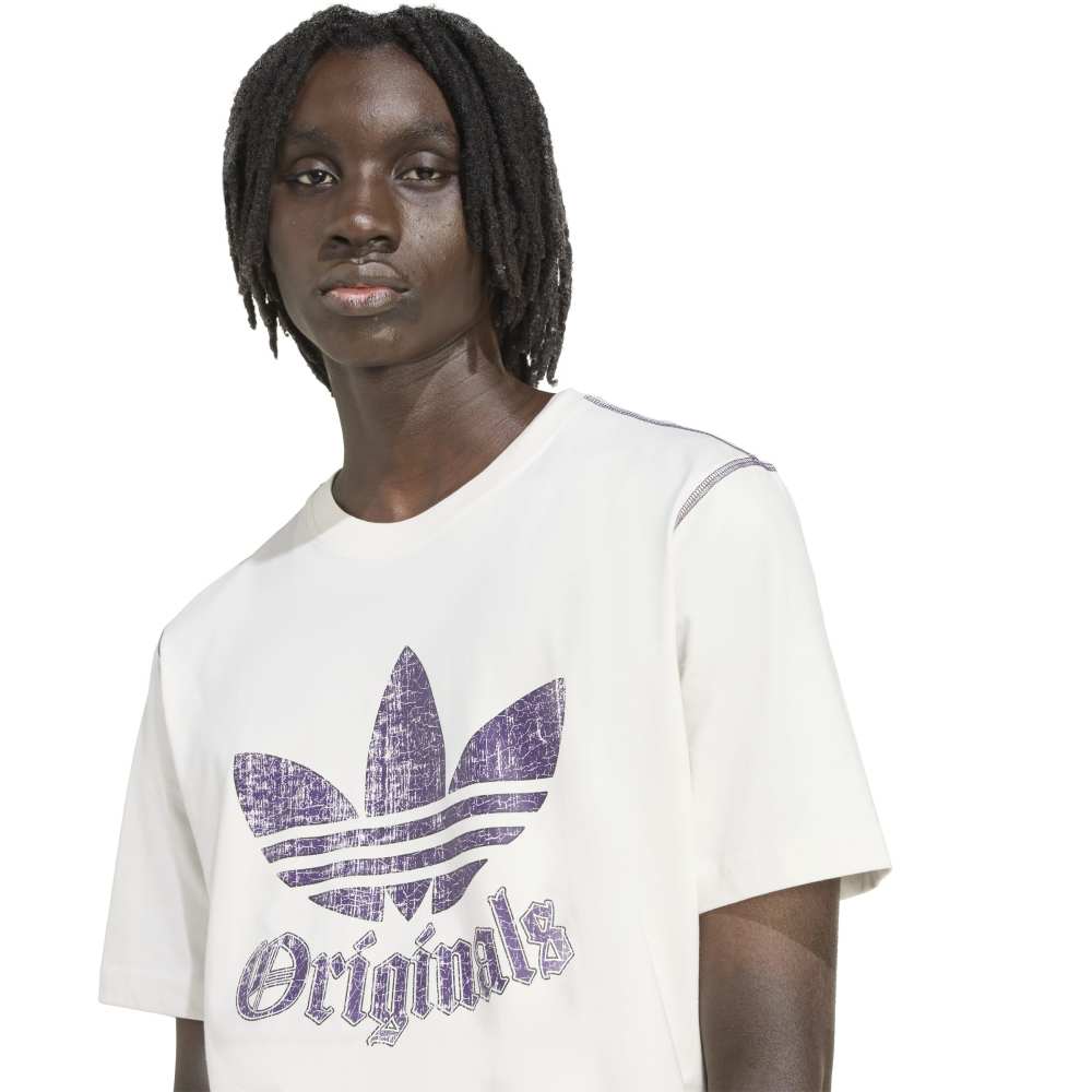 adidas Distressed Graphic Tee - Cloud White