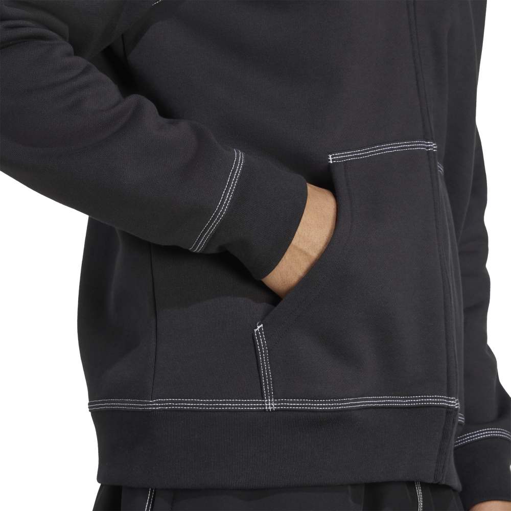 adidas Essentials Trefoil Full-Zip Hoodie - Black