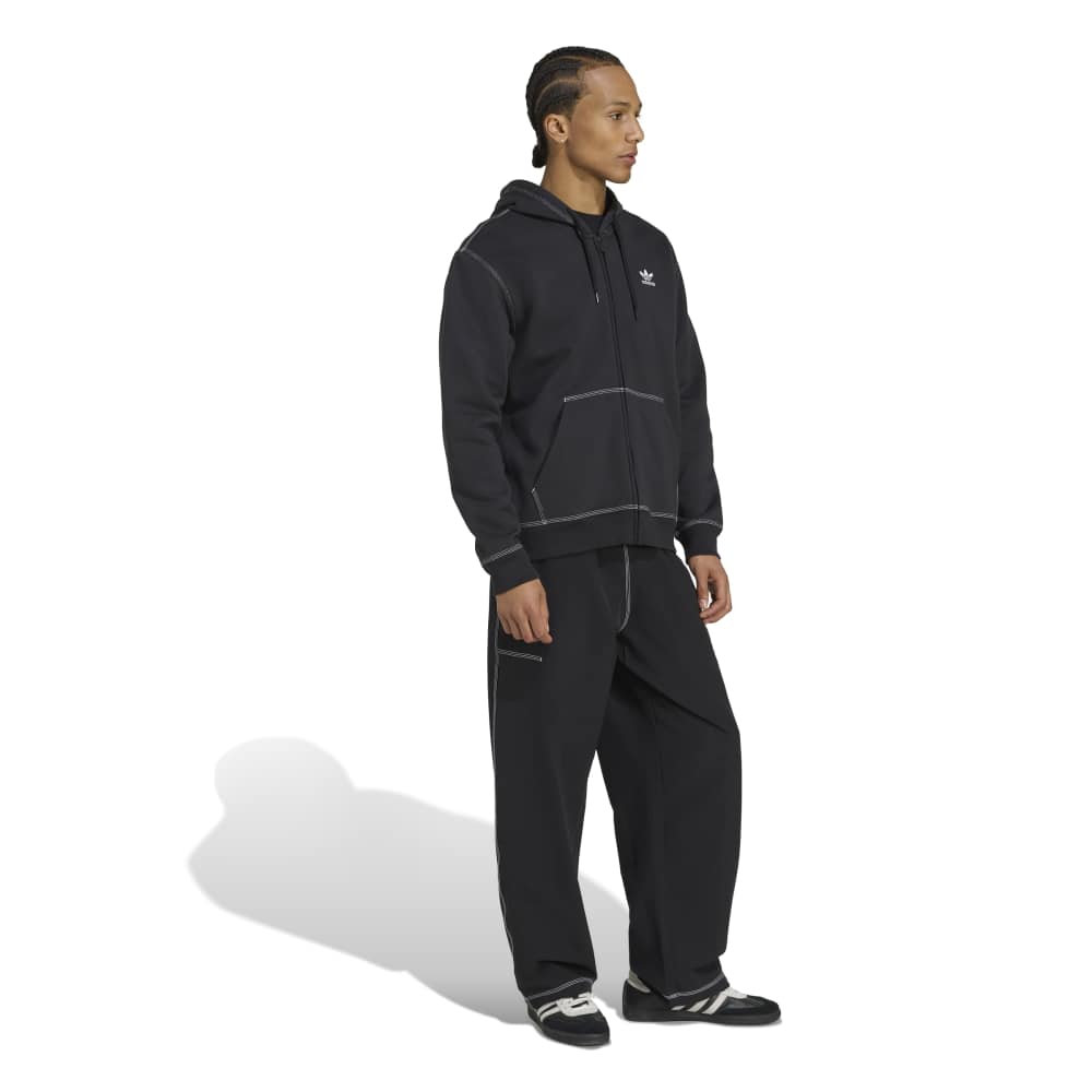 adidas Essentials Trefoil Full-Zip Hoodie - Black