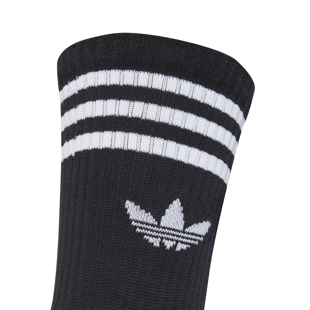 Adidas 3 Stripes Crew Socks 3 Pairs - Black/ White
