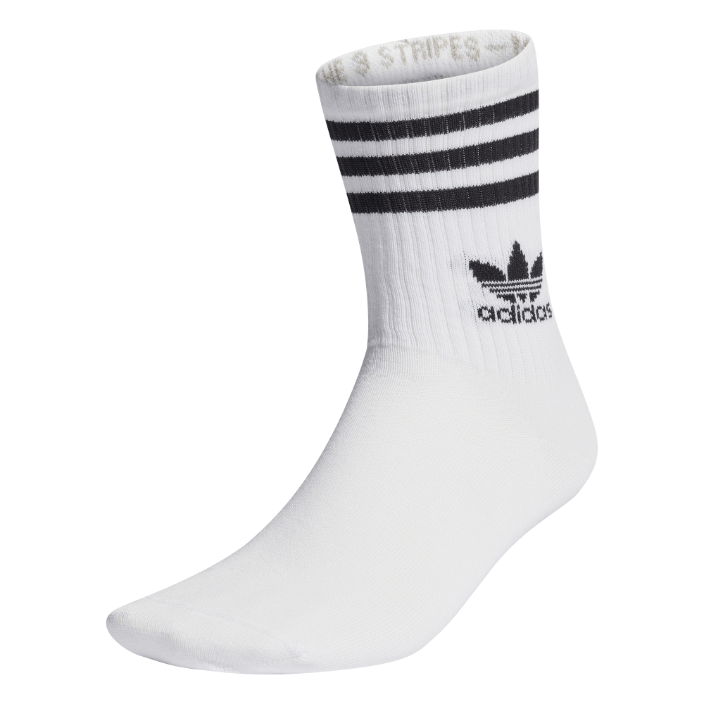 adidas Mid Cut Crew Socks 3 Pack IJ0733 - White / Black