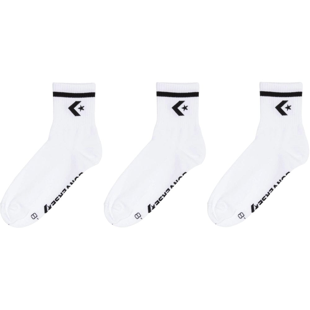 Converse Quarter Sock 3 Pack - White / Black