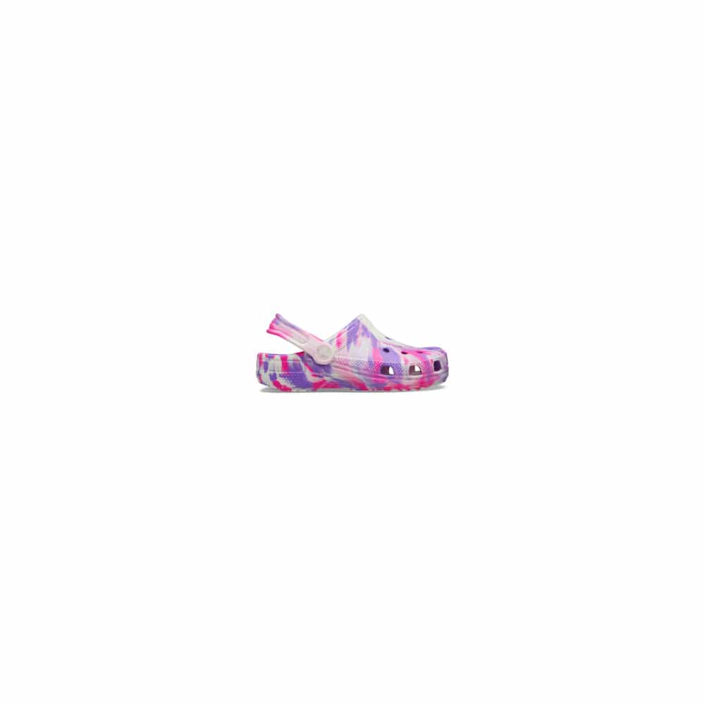Crocs Infants Classic Glow Marbled Clog - Pink Crush / Multi