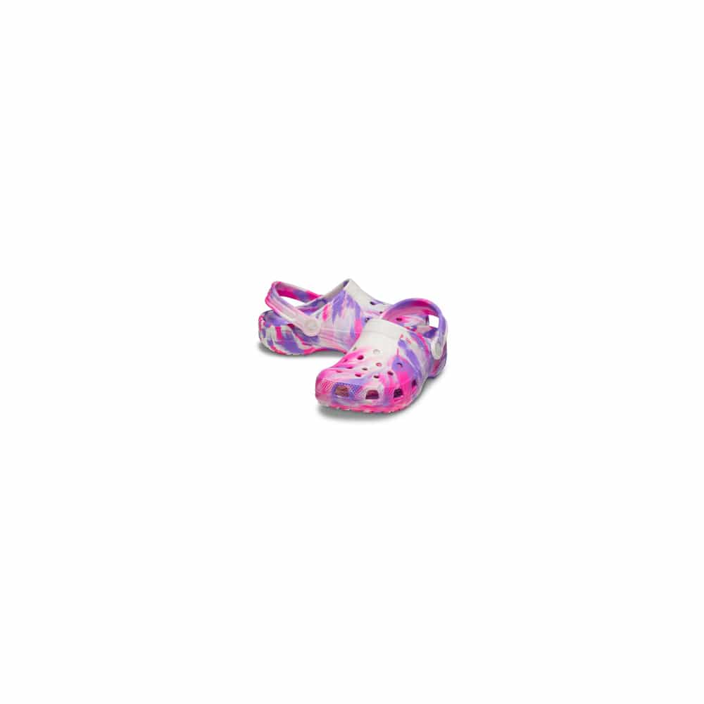 Crocs Infants Classic Glow Marbled Clog - Pink Crush / Multi
