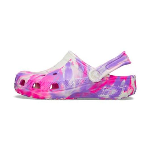 Crocs Kids Classic Glow Marbled Clog - Pink Crush / Multi