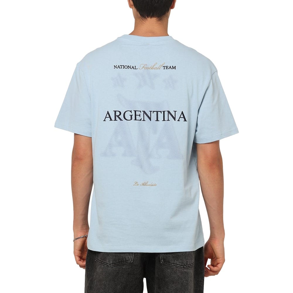 Majestic Athletic Argentina Halftone Crest Tee - Argentina Blue