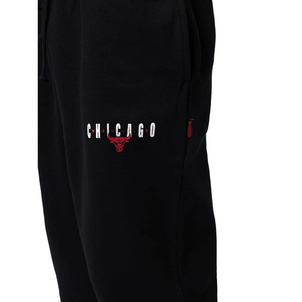 Mitchell & Ness Chicago Bulls Stacked Track Pant - Black