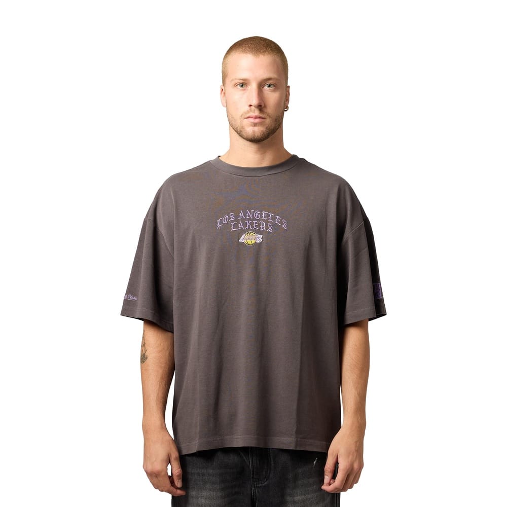 Mitchell & Ness Blackletter Champions Tee Los Angeles Lakers - Faded Slate