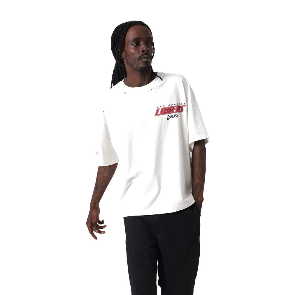 Mitchell & Ness Dotwork Tee Los Angeles Lakers - Vintage White