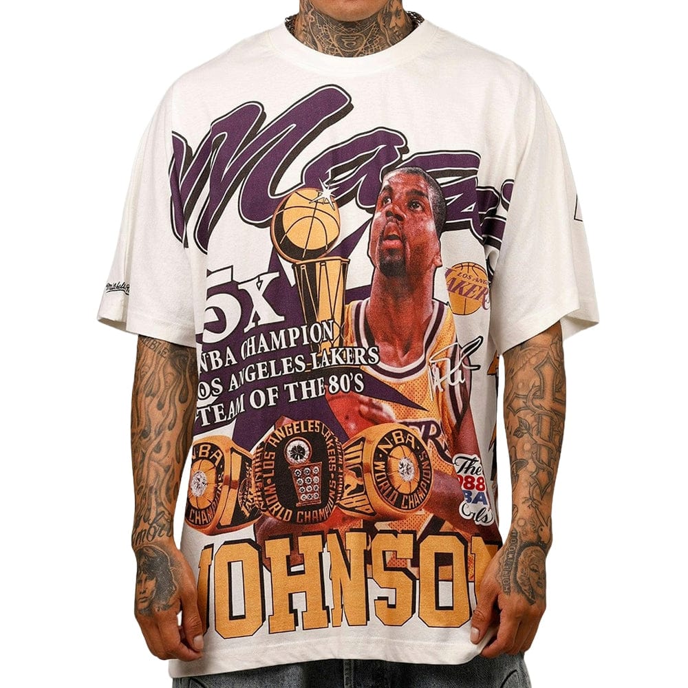 Mitchell & Ness Los Angeles Lakers Magic Johnson Rings Tee - Vintage White