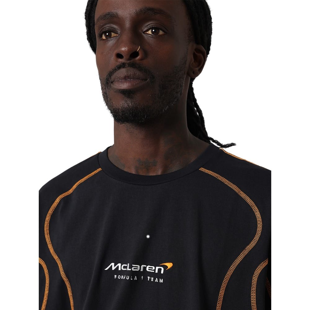 Mitchell & Ness McLaren Panel Tee - Black / Papaya