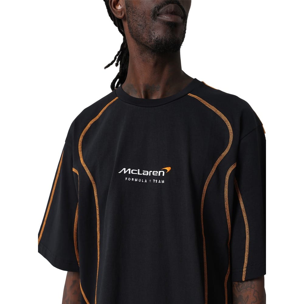 Mitchell & Ness McLaren Panel Tee - Black / Papaya