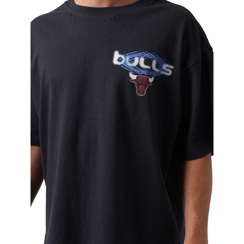 Mitchell & Ness Screenburn Tee Chicago Bulls - Washed Black