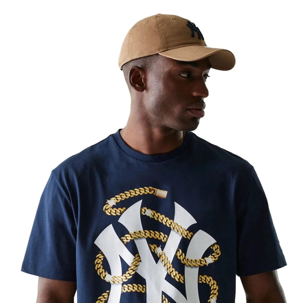 New Era Golden Chain Oversized Tee New York Yankees - Navy