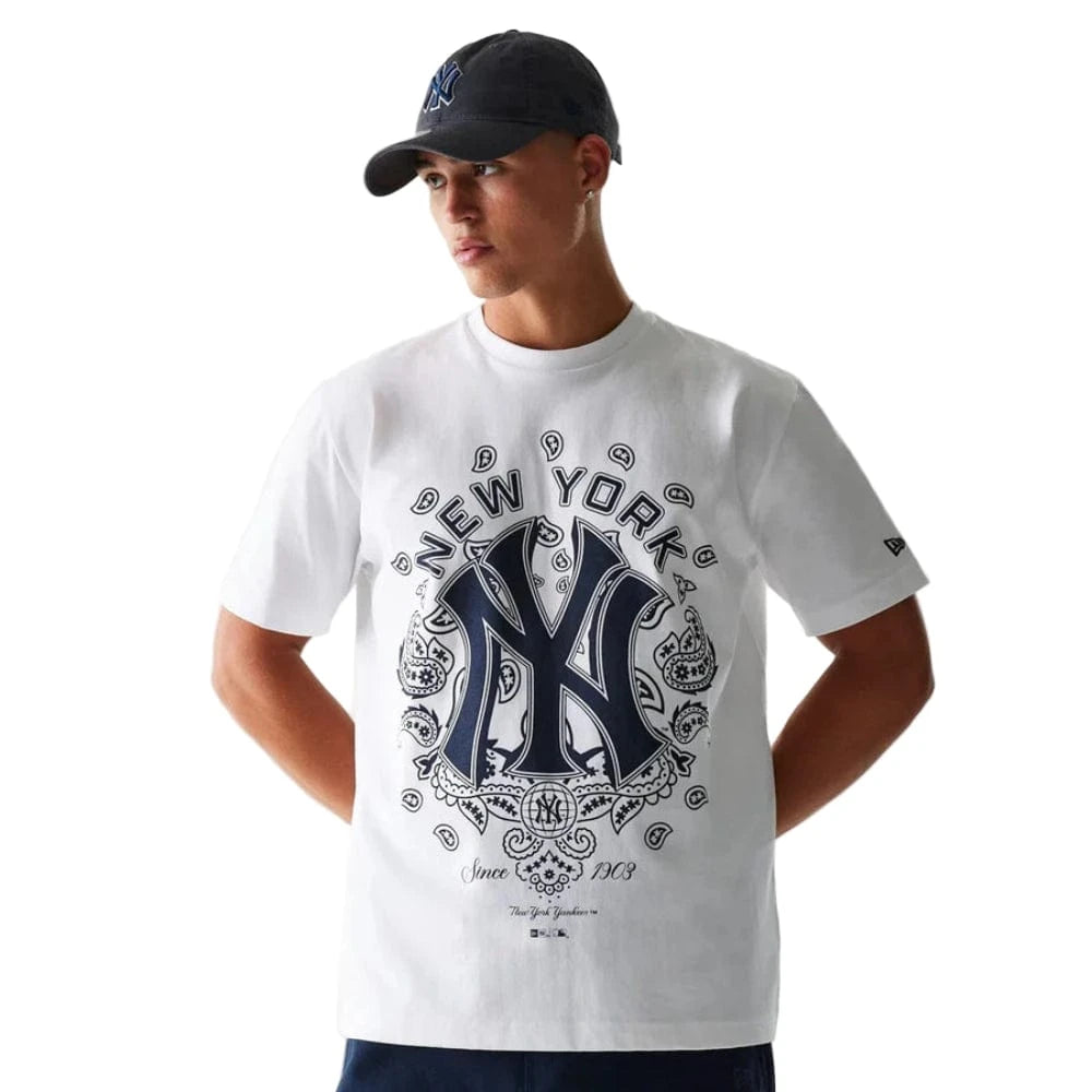 New Era MLB Paisley Oversized Tee New York Yankees - White