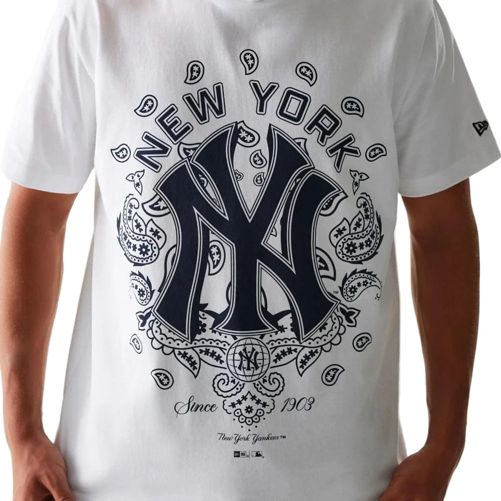 New Era MLB Paisley Oversized Tee New York Yankees - White