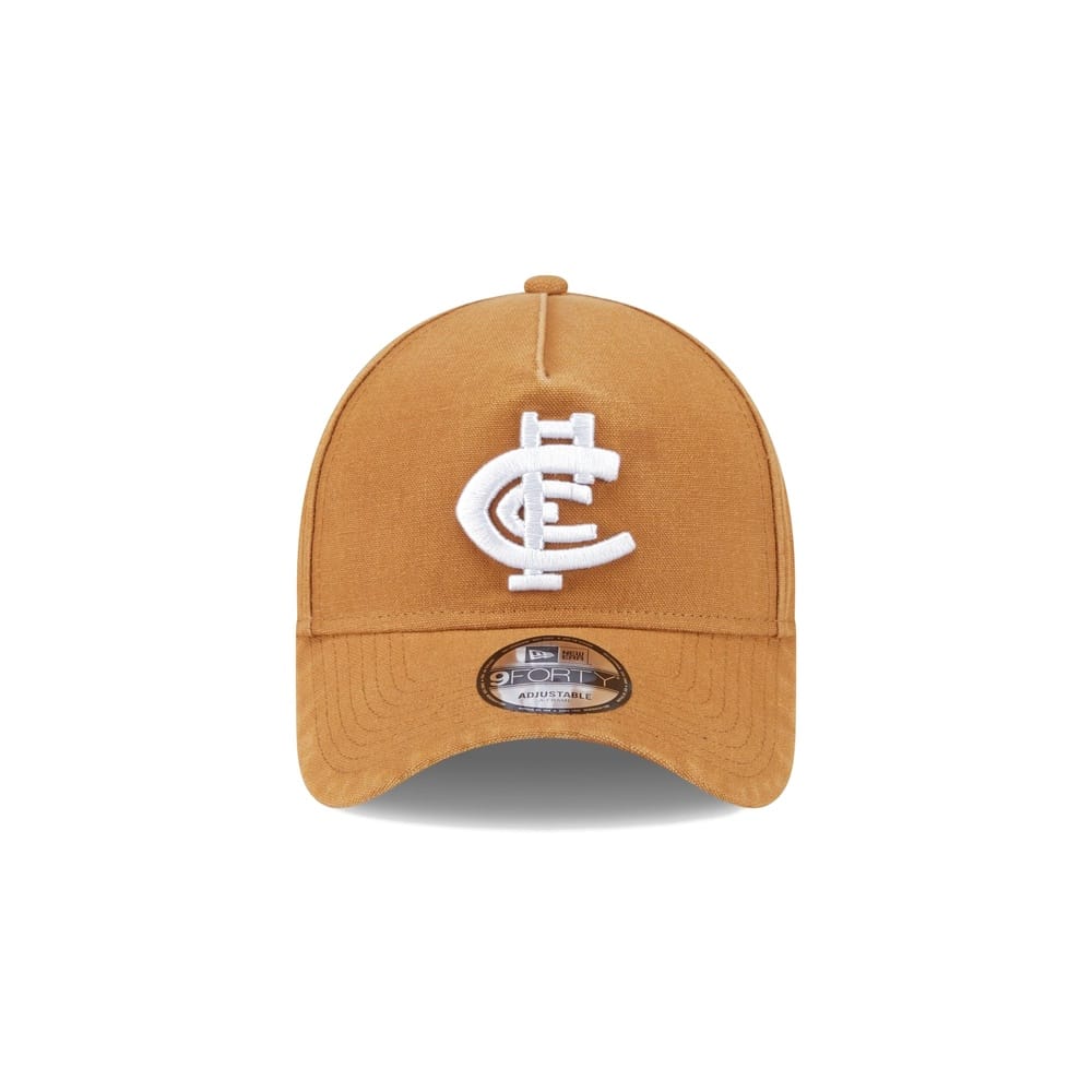 New Era 9FORTY AFL26 Canvas A-Frame Snapback Carlton Blues - Golden Brown