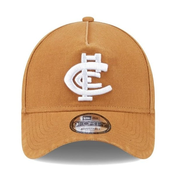 New Era 9FORTY AFL26 Canvas A-Frame Snapback Carlton Blues - Golden Brown