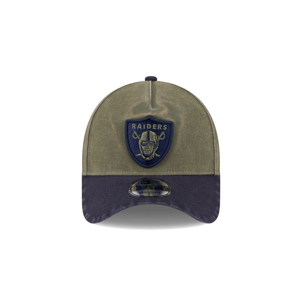 New Era 9FORTY Winecork A-Frame Snapback Las Vegas Raiders - Chrome White / Olive