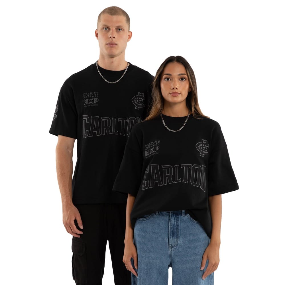 NXP X AFL Carlton Perform Loopback Tee - Jet Black