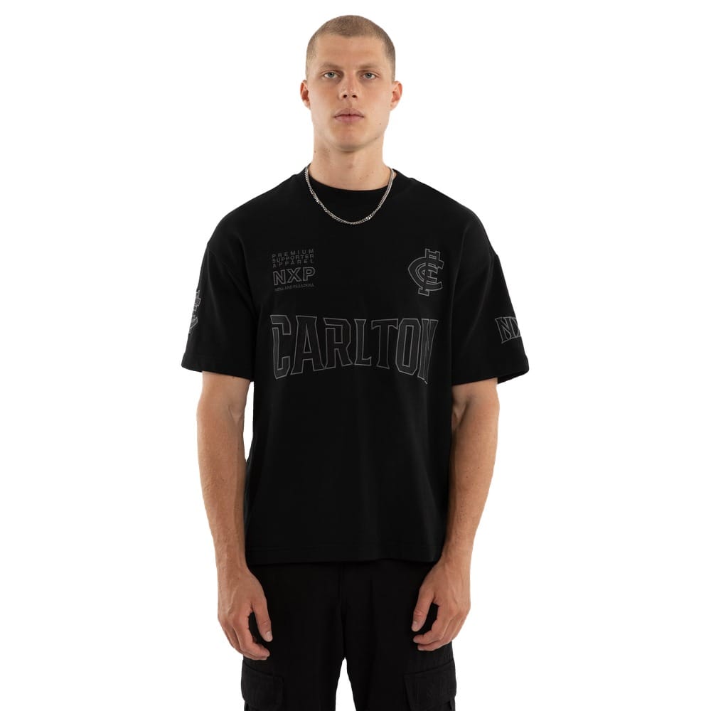 NXP X AFL Carlton Perform Loopback Tee - Jet Black