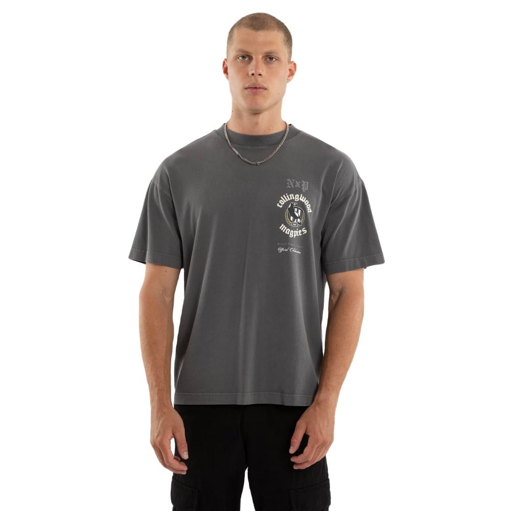 NXP X AFL Collingwood Off-Season Tee - Pigment Charcoal