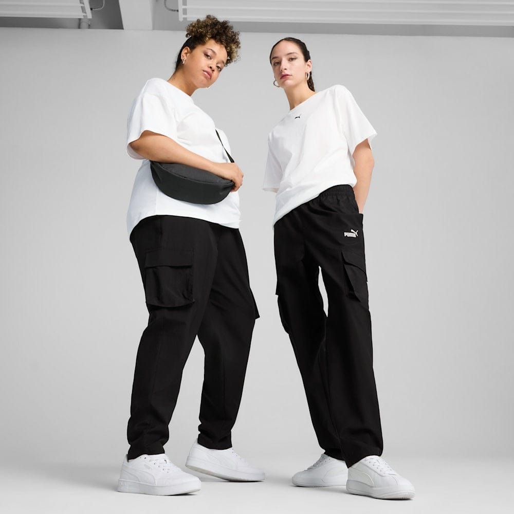 PUMA Women's ESSENTIALS No. 1 Logo Woven Cargo Pants - Black