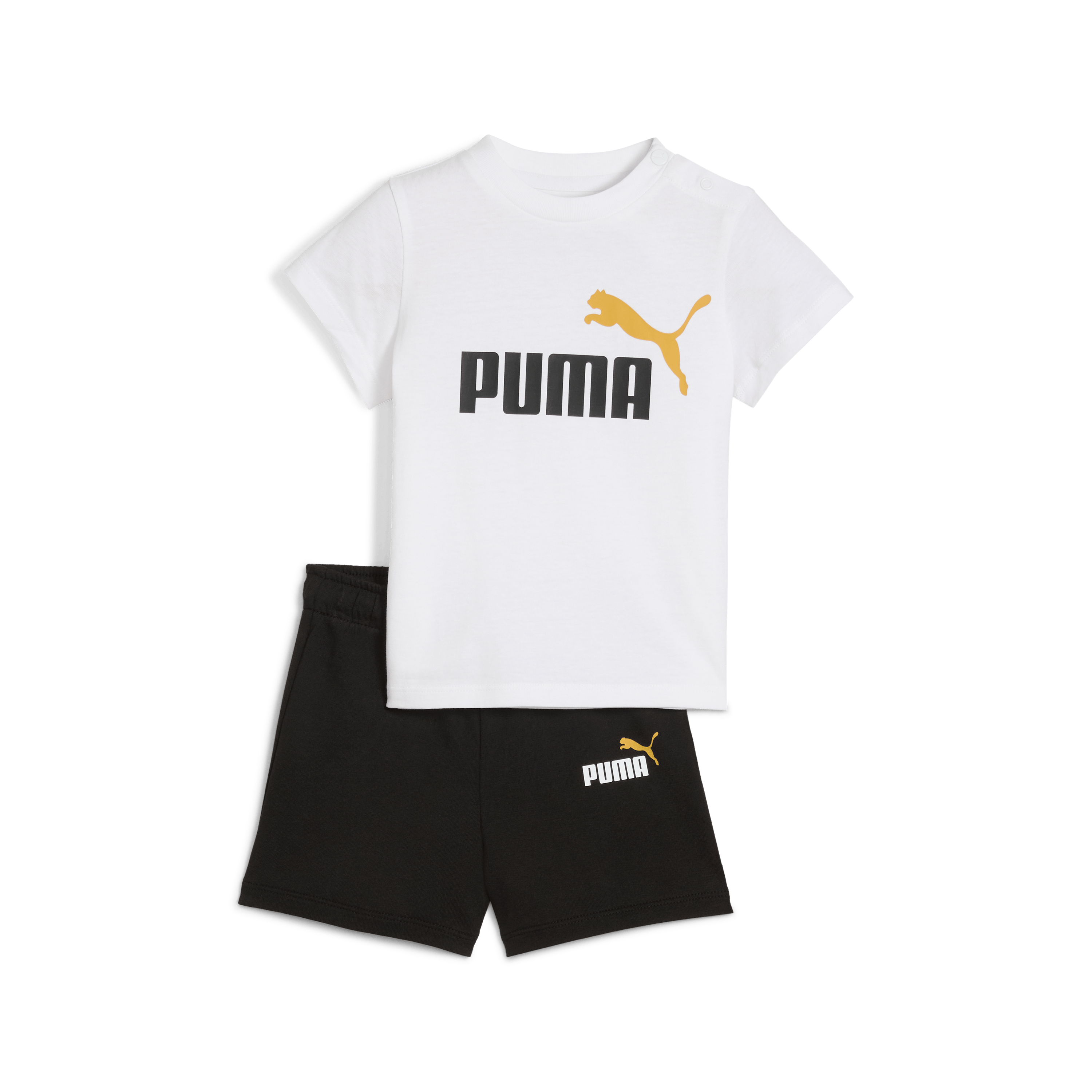 Puma Infants Essentials Tee & Shorts Set - White / Archive Gold