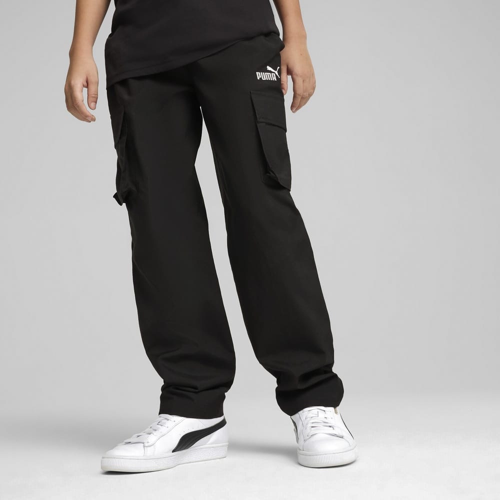PUMA Kids Essentials 1 Logo Woven Cargo Pant - Black
