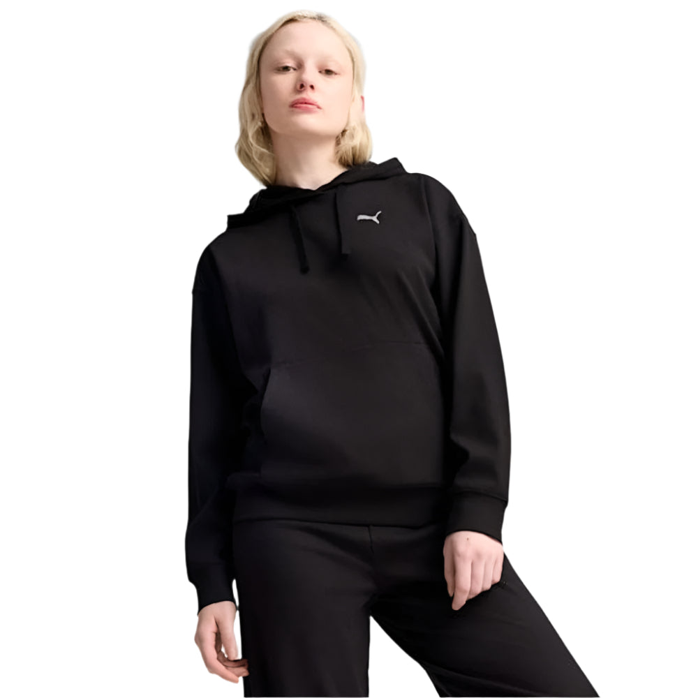 PUMA Womens ESS ELEVATED Comfort Rib Hoodie  - Black