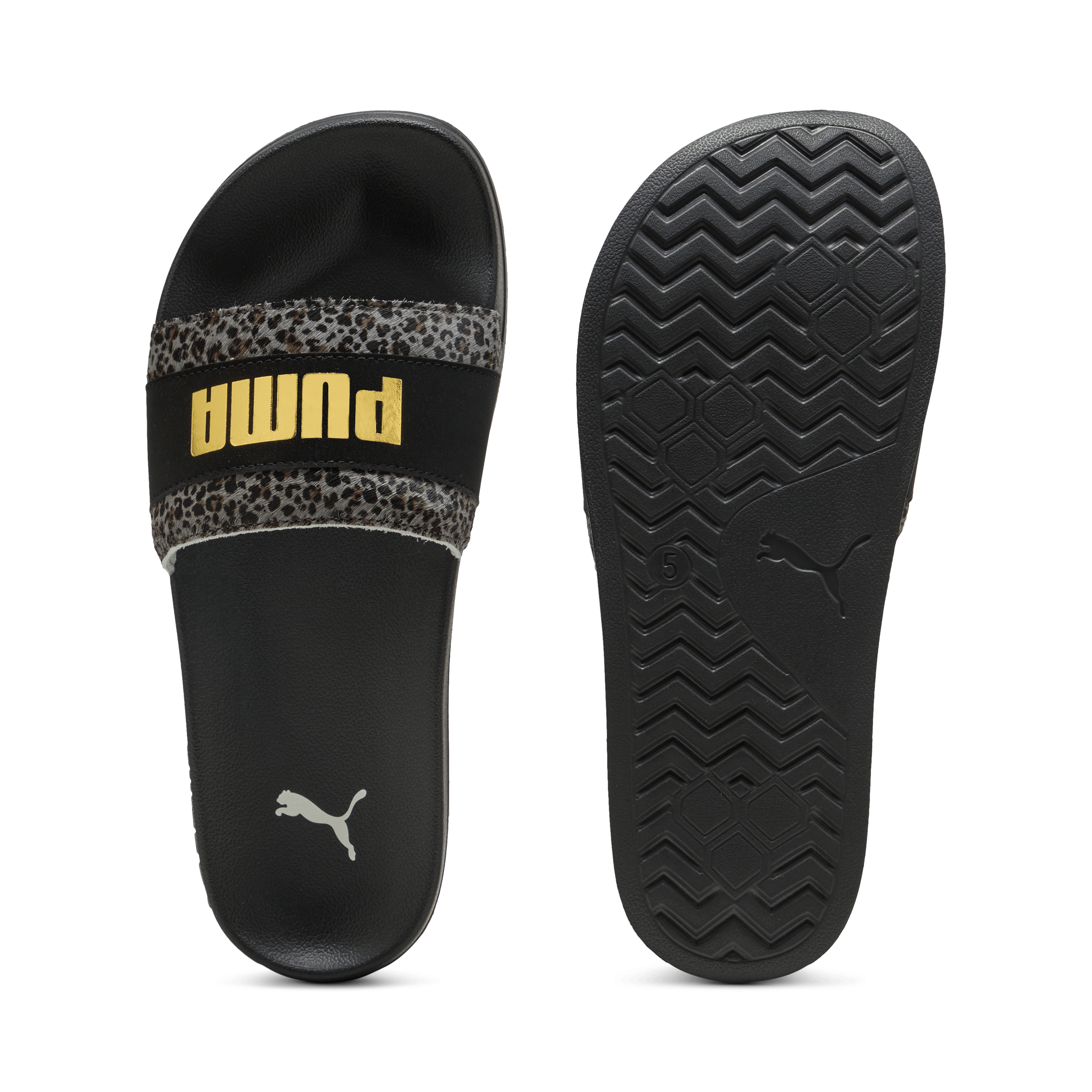 PUMA Womens Leadcat 2.0 Animal Flair Slide - Black