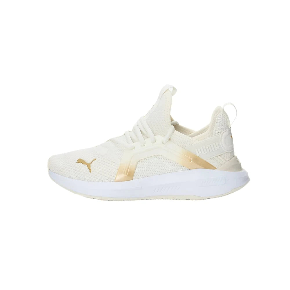 Pumas Womens Softride Enzo 5 Metallic - White/Gold/Black