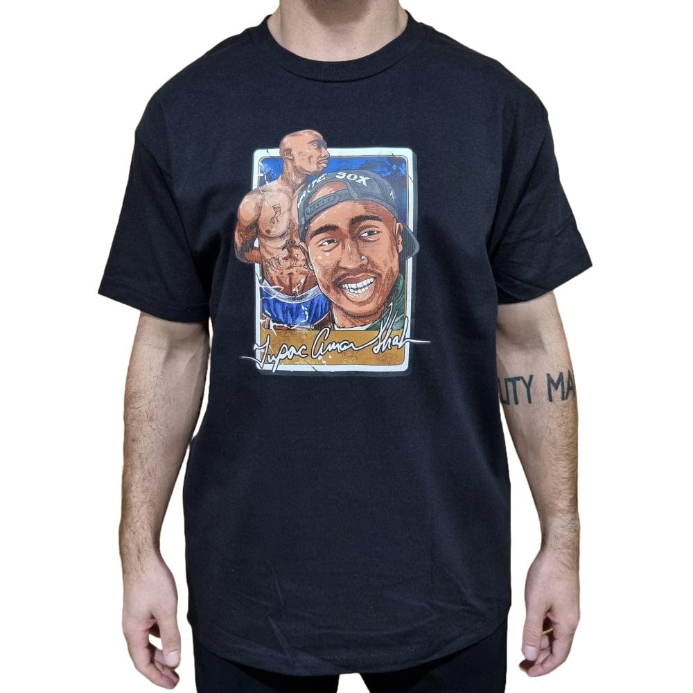 Retro Kings Tupac Watercolour Stacked Tee - Black