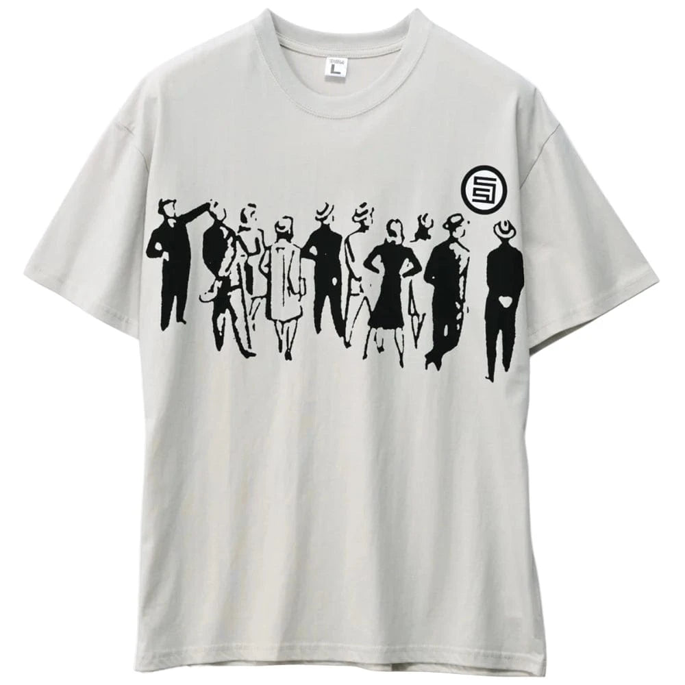 S / DOUBLE People Stripe SS Tee - Pigment Silver