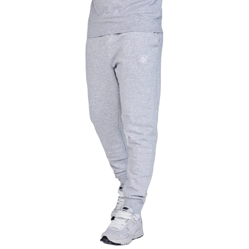 SikSilk Essential Cuffed Jogger - Grey Marl