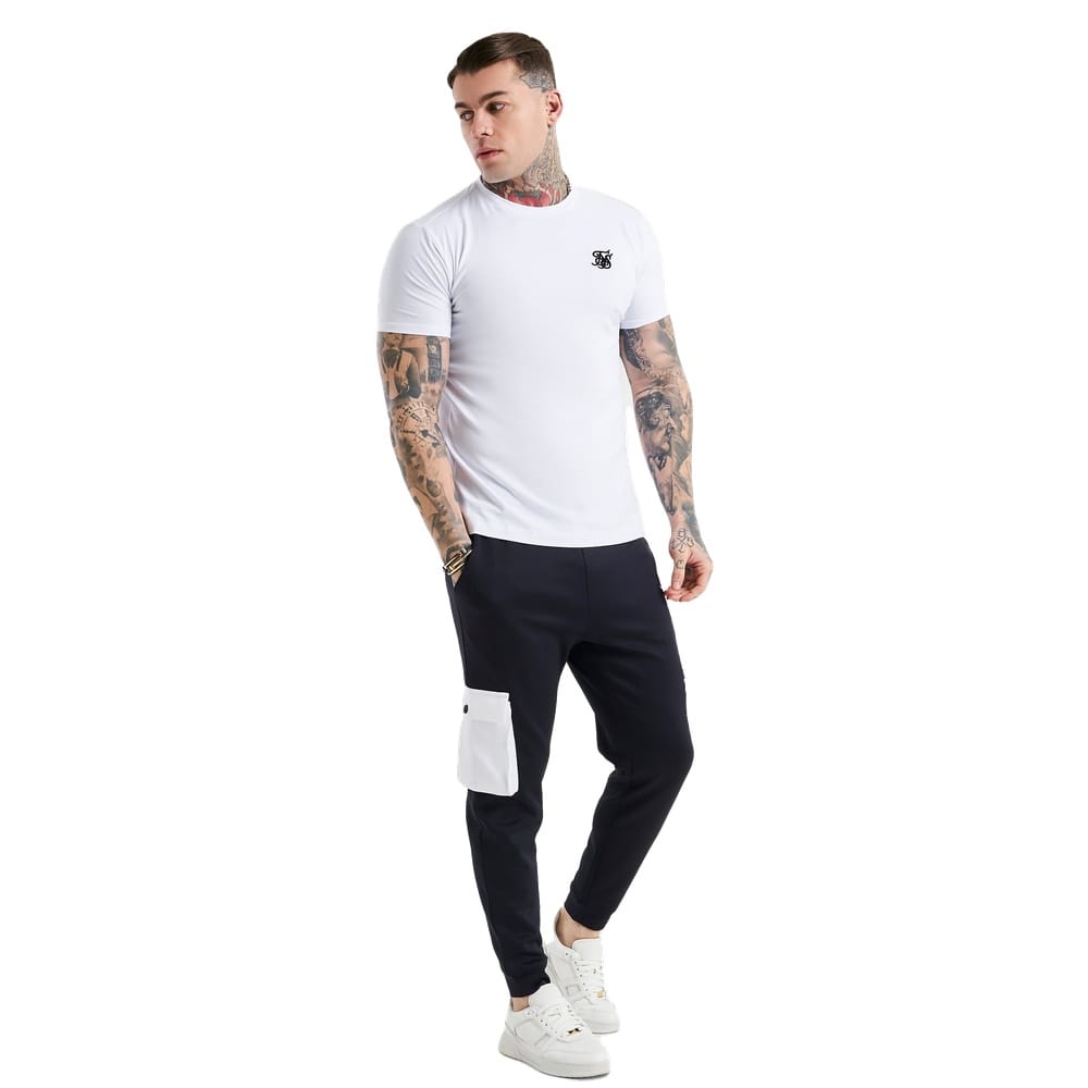 SikSilk Essential Muscle Fit Tee - White