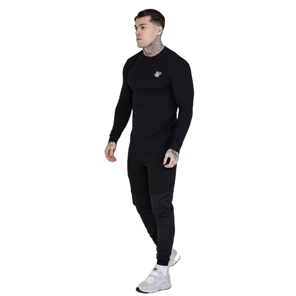 SikSilk Essentials Long-Sleeve Tee  - Black