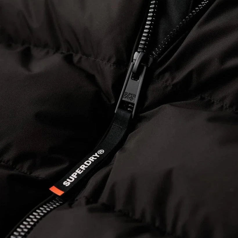 Superdry Hooded Sports Puffer Jacket - Black